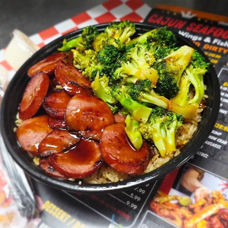 Beef Sausage Teriyaki Bowl.