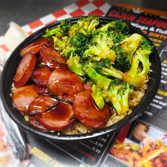 Beef Sausage Teriyaki Bowl.