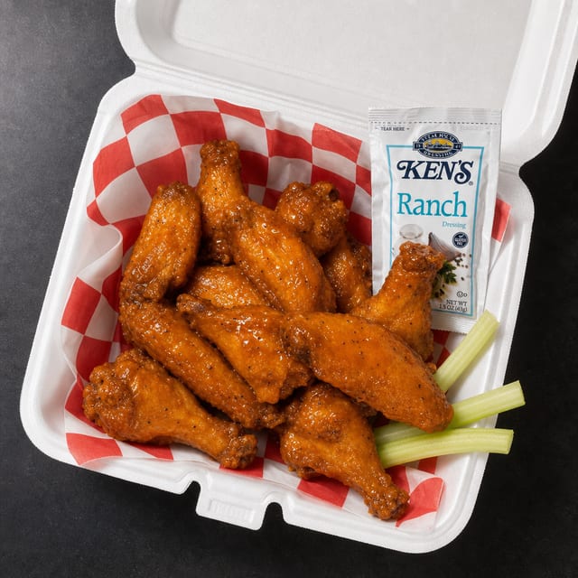 Cut Flavored Wings Appetizer.