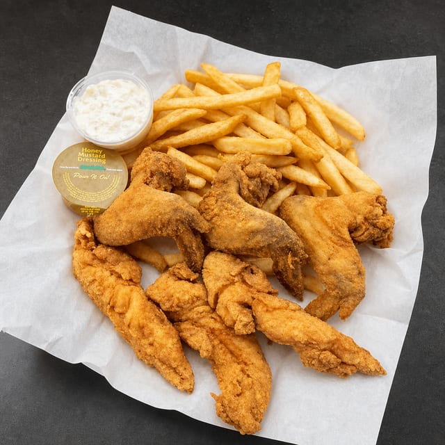 C4 ：Chicken Tender (3 Pcs) & Whole Wing (3 Pcs).