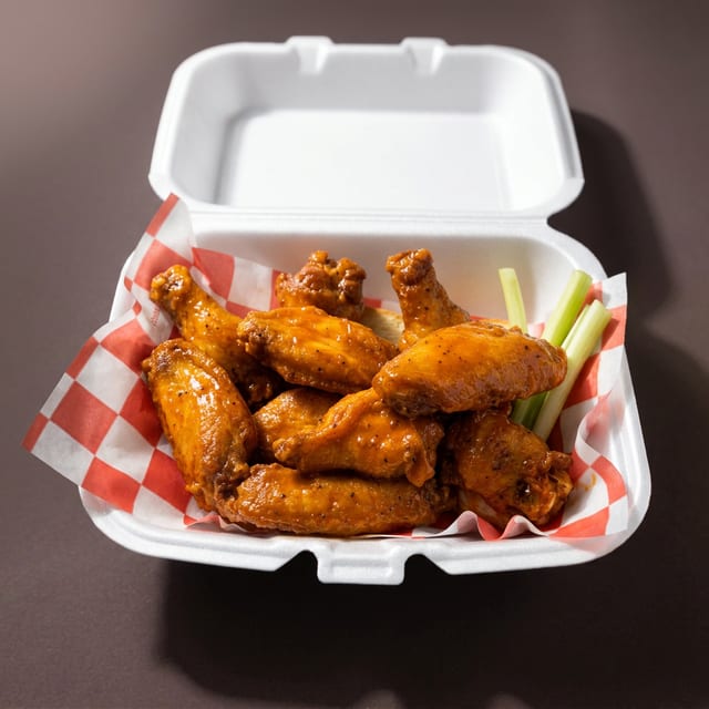 Cut Flavored Wings Appetizer.